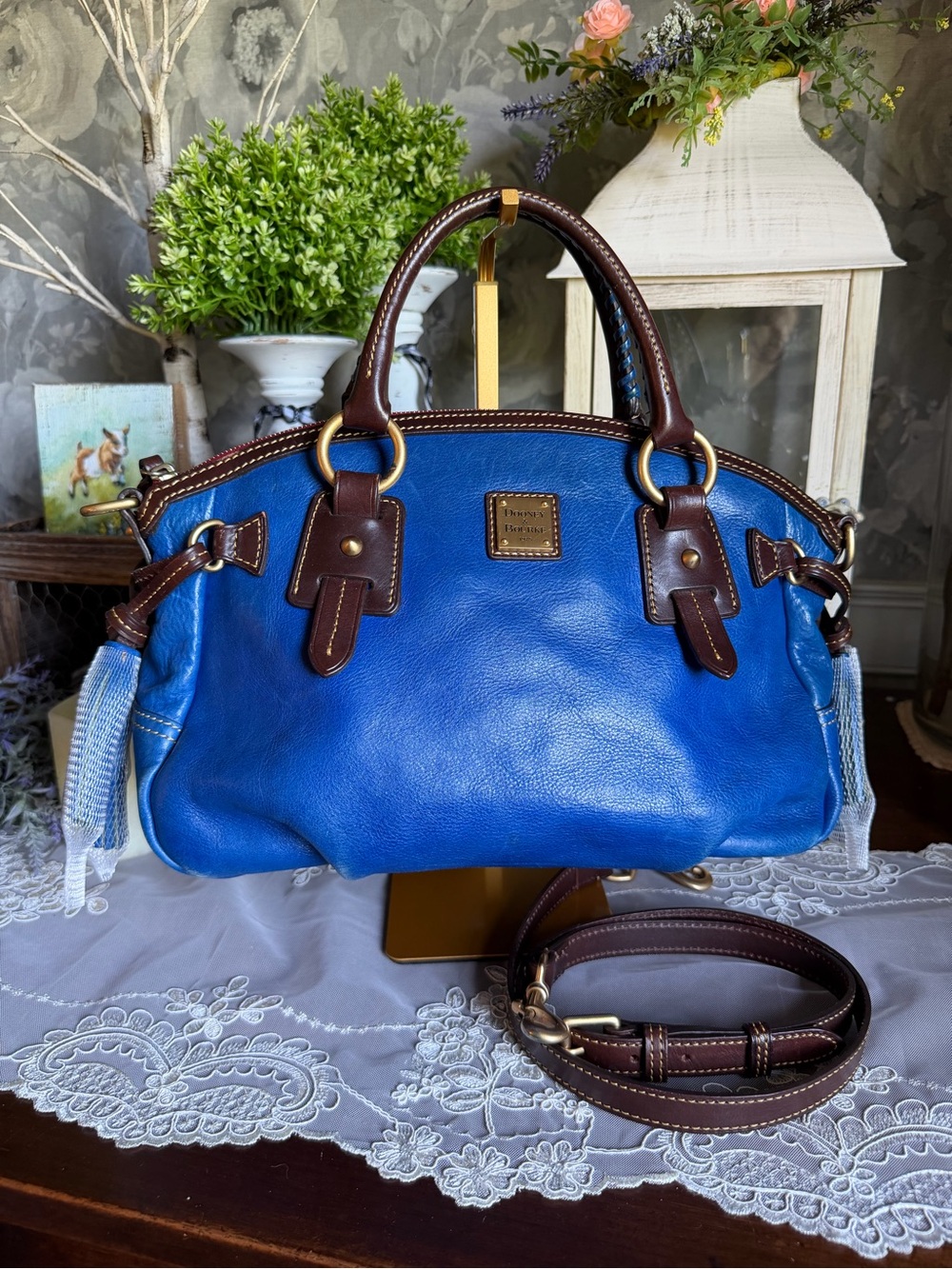 Dooney & Bourke ROYAL BLUE TOLEDO Medium Mail Satchel Handbag Purse